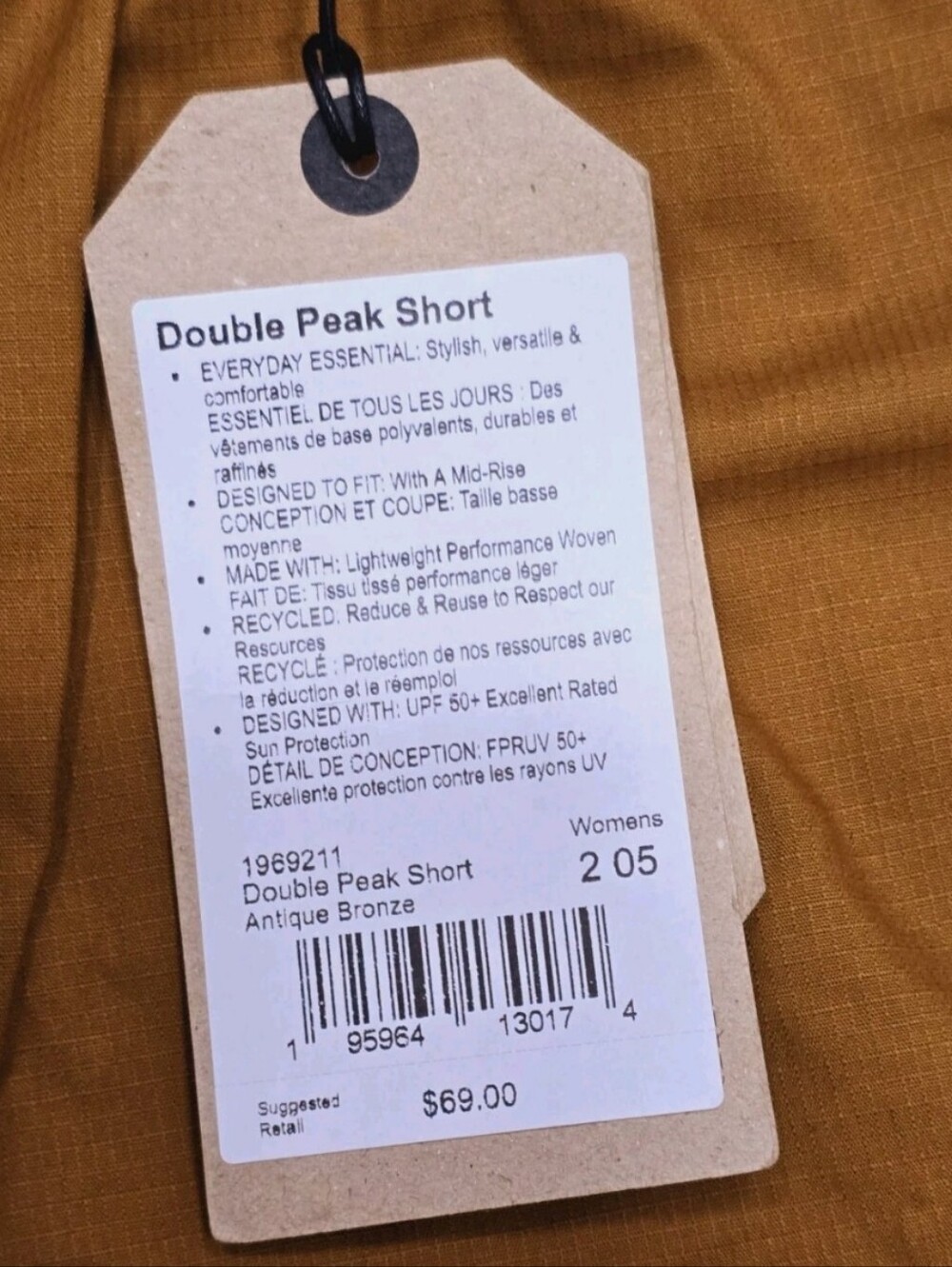 prAna Women's Size 2 Double Peak Short Antique Bronze New - Picture 9 of 11